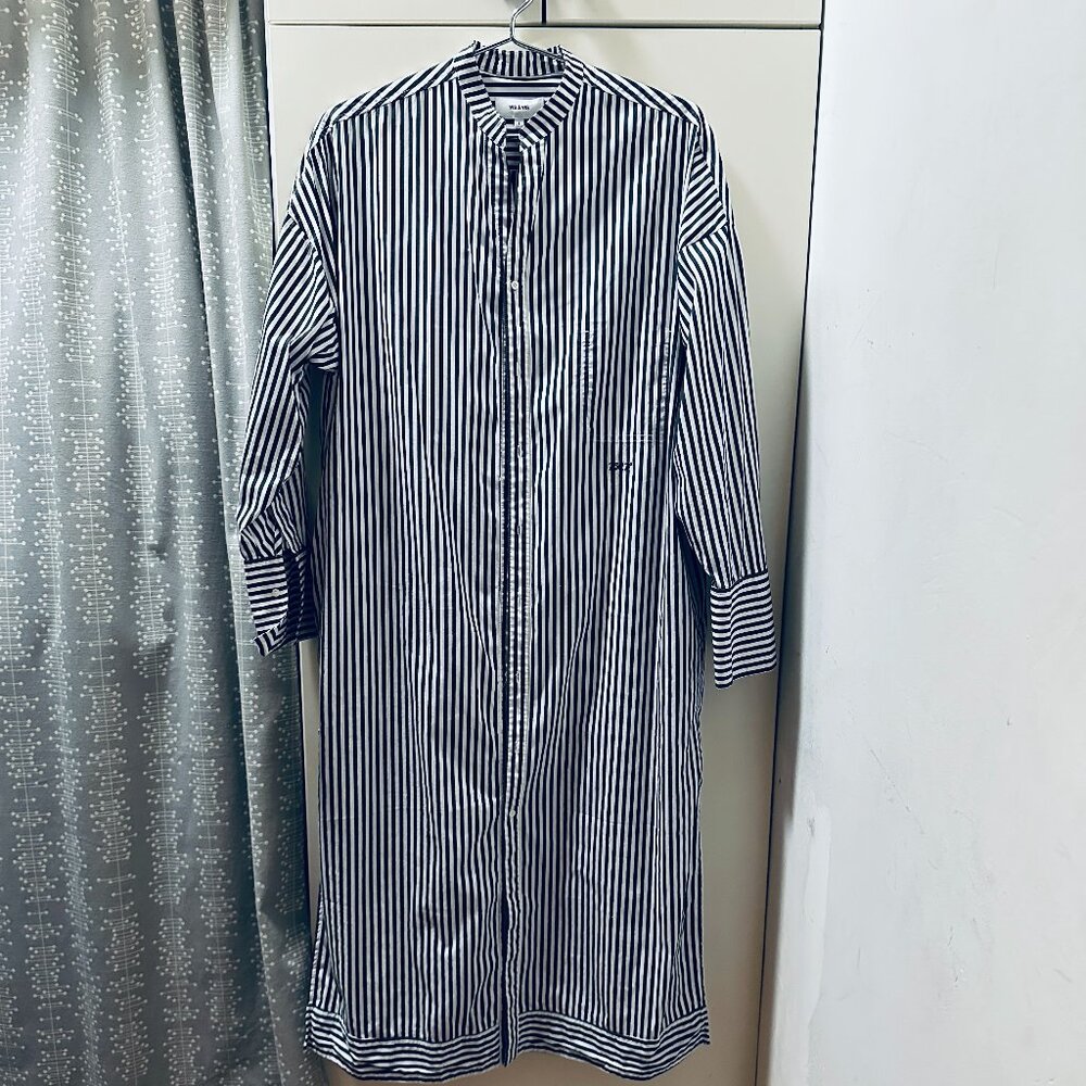 Vis a Vis Striped Button Down Long Shirt Dress Size S
